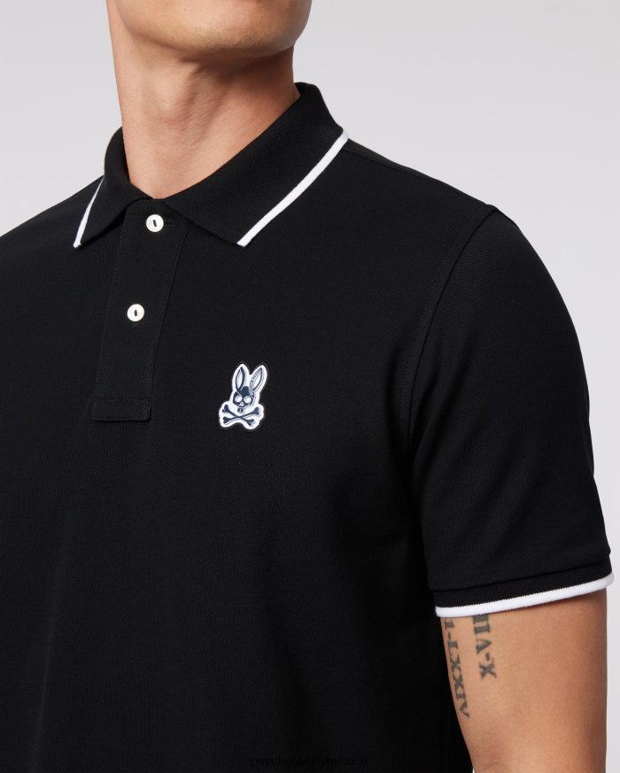 polo de moda de piqué de sarga para hombre negroR4642220 Psycho Bunny