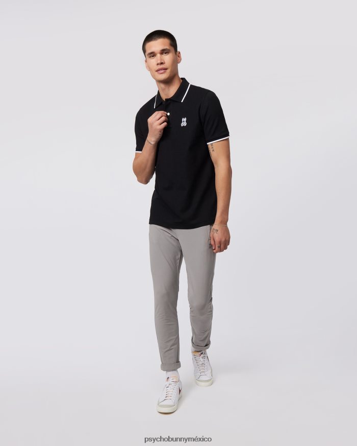 polo de moda de piqué de sarga para hombre negroR4642220 Psycho Bunny