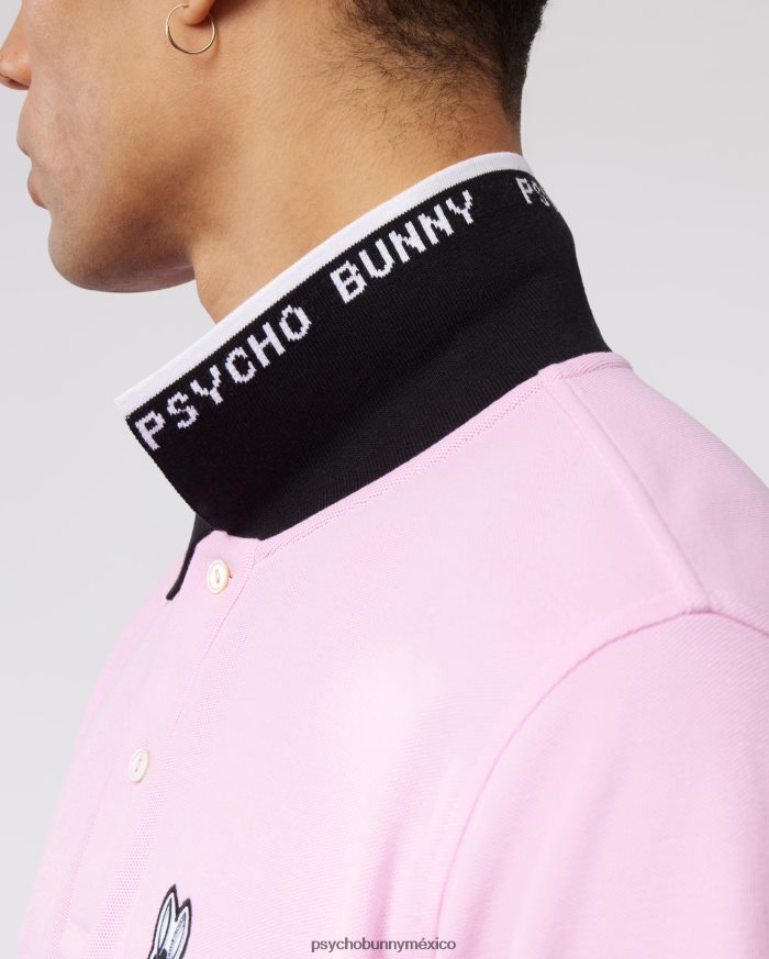 polo de moda de piqué de sarga para hombre rosa puroR464221 Psycho Bunny