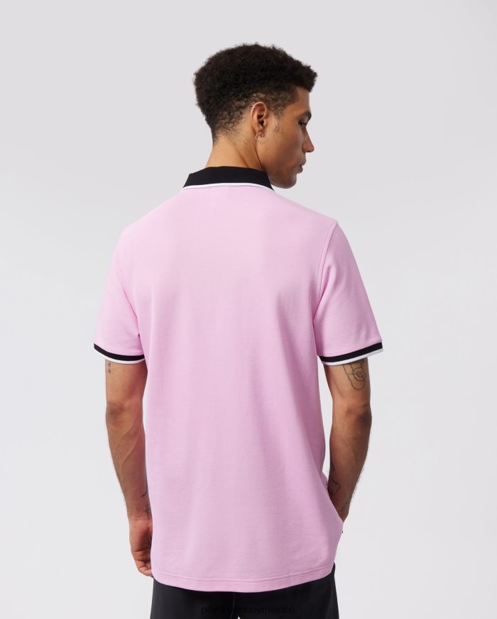 polo de moda de piqué de sarga para hombre rosa puroR464221 Psycho Bunny
