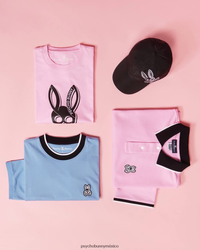 polo de moda de piqué de sarga para hombre rosa puroR464221 Psycho Bunny
