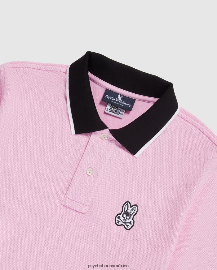 polo de moda de piqué de sarga para hombre rosa puroR464221 Psycho Bunny