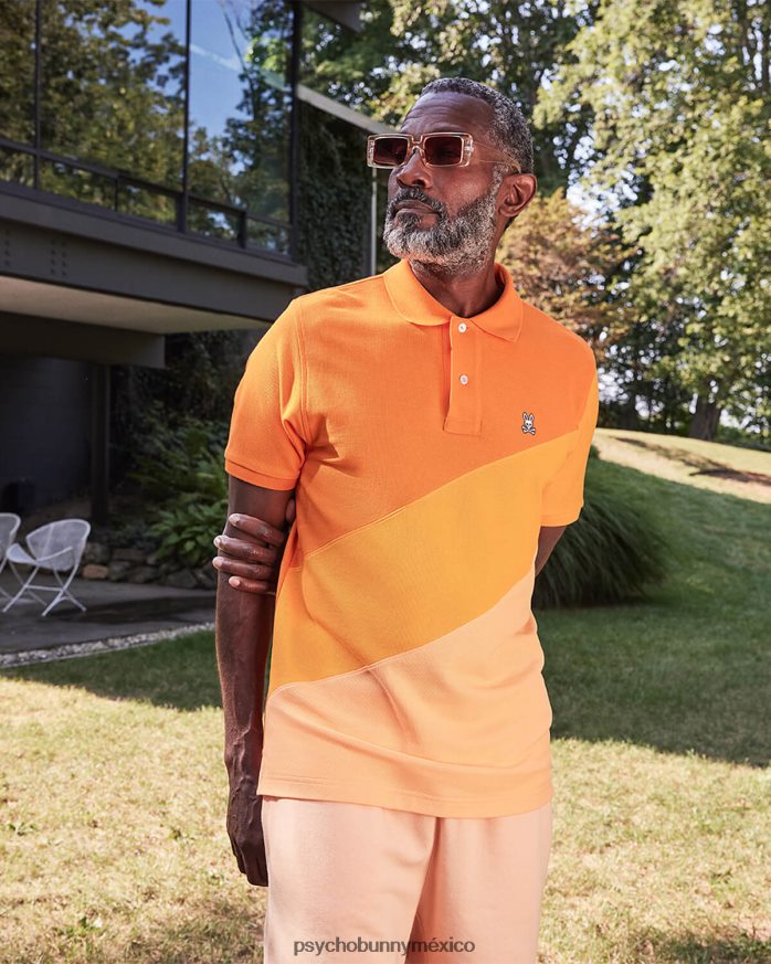 polo de moda estampado biscayne para hombre zanahoria de neónR4642215 Psycho Bunny