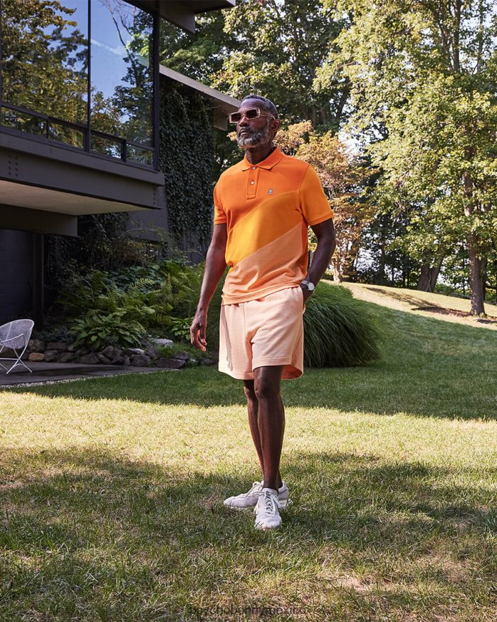 polo de moda estampado biscayne para hombre zanahoria de neónR4642215 Psycho Bunny