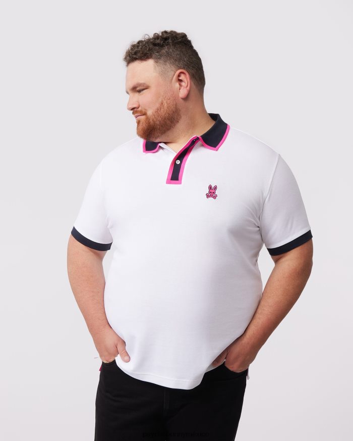 polo de moda kay para hombre grande y alto blancoR46422417 Psycho Bunny
