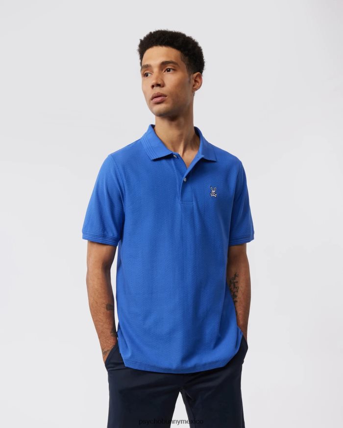 polo de moda martin jacquard para hombre azul brillanteR4642246 Psycho Bunny
