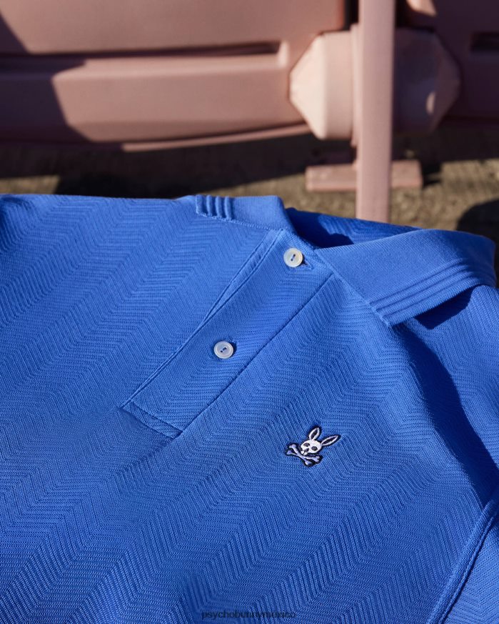 polo de moda martin jacquard para hombre azul brillanteR4642246 Psycho Bunny