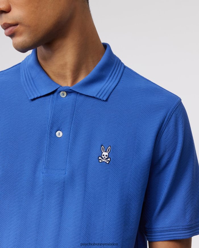 polo de moda martin jacquard para hombre azul brillanteR4642246 Psycho Bunny
