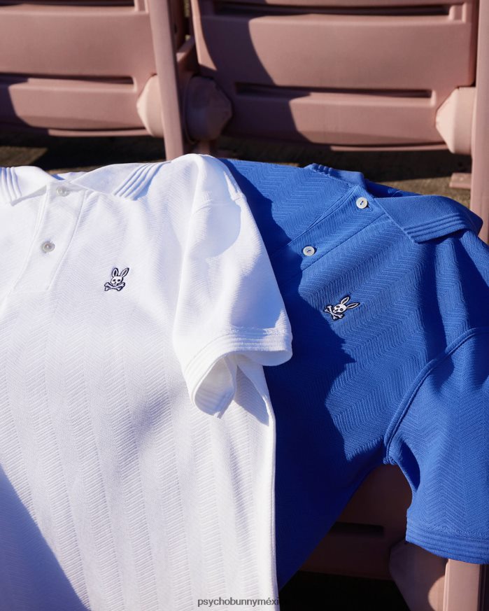 polo de moda martin jacquard para hombre azul brillanteR4642246 Psycho Bunny
