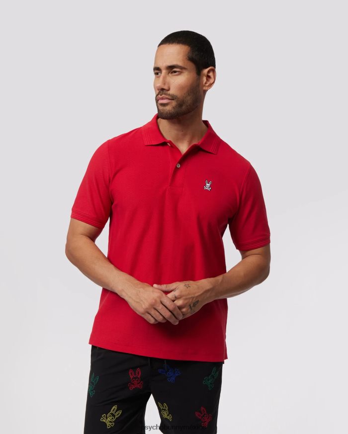 polo de moda martin jacquard para hombre rojo rubíR4642229 Psycho Bunny