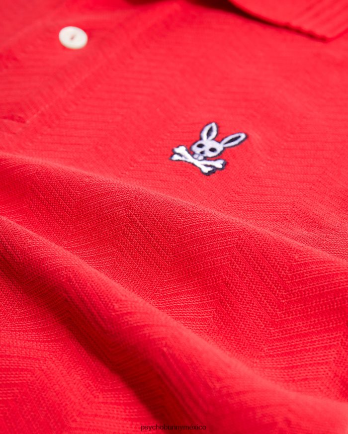 polo de moda martin jacquard para hombre rojo rubíR4642229 Psycho Bunny