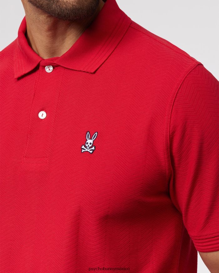 polo de moda martin jacquard para hombre rojo rubíR4642229 Psycho Bunny