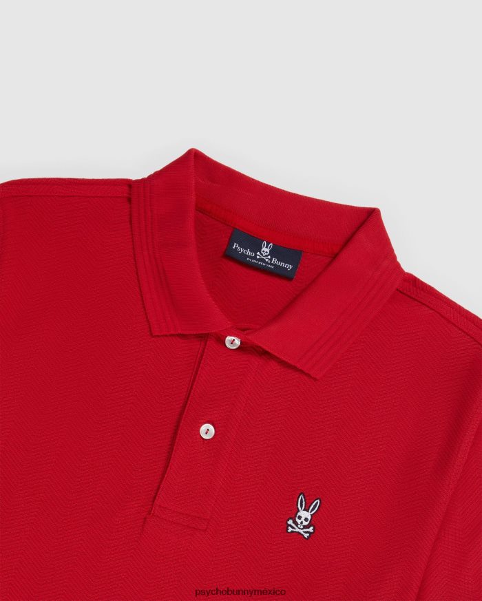polo de moda martin jacquard para hombre rojo rubíR4642229 Psycho Bunny