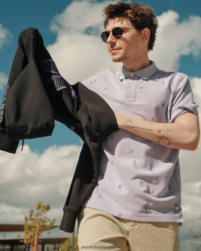 polo de moda para hombre lands birdeye lavandaR464225 Psycho Bunny