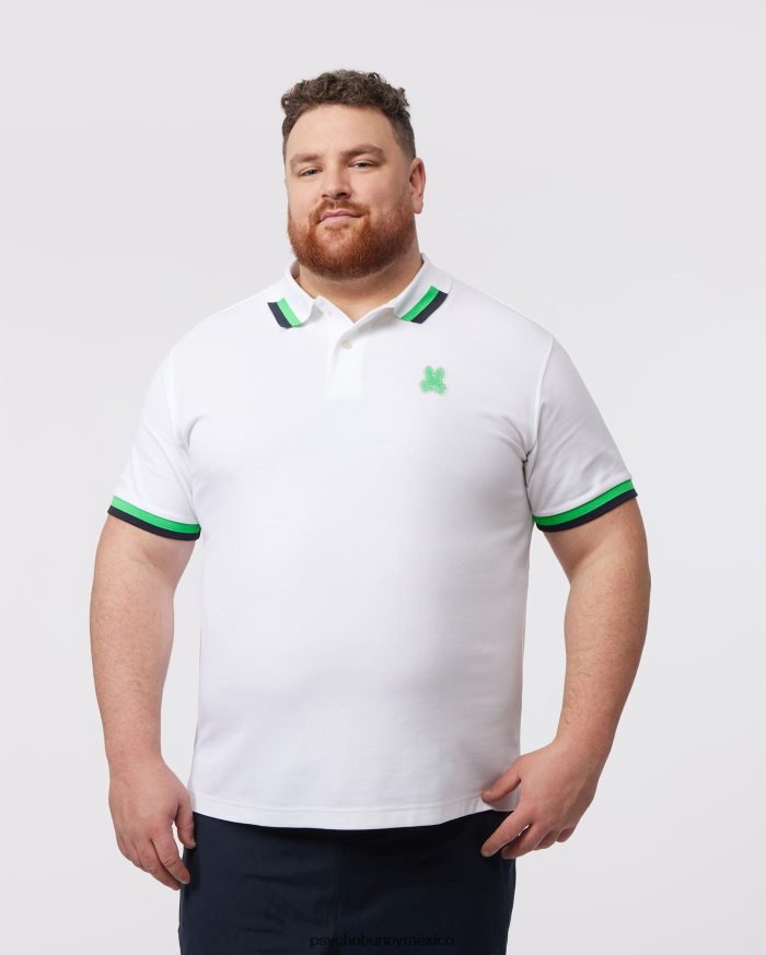 polo de moda pisani piqué para hombre grande y alto blancoR46422396 Psycho Bunny