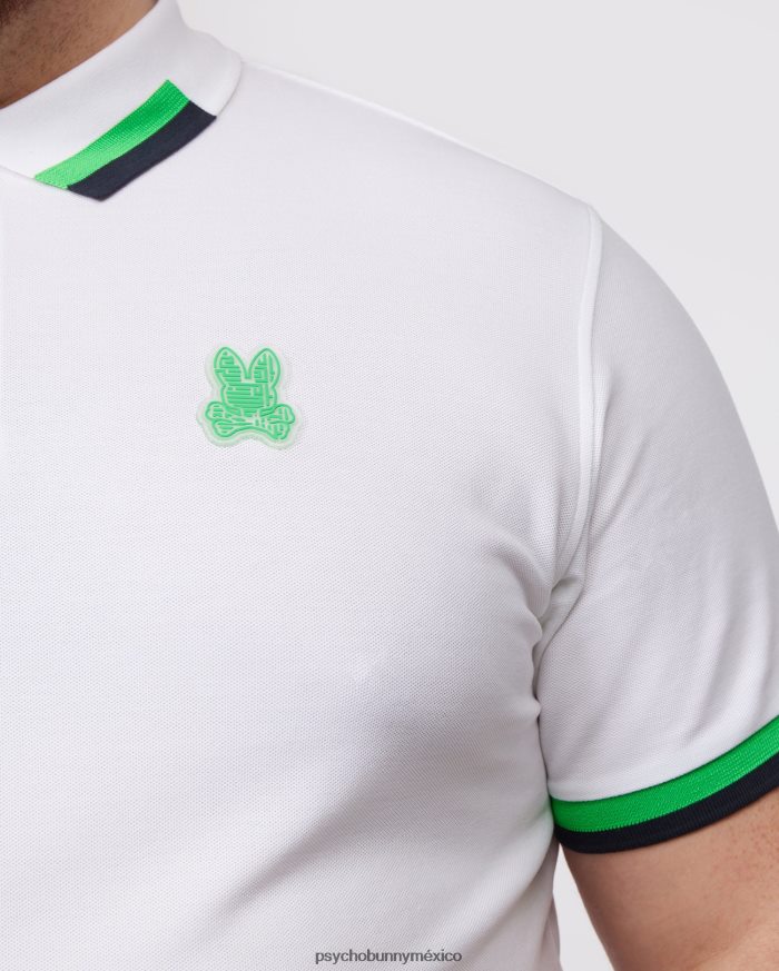 polo de moda pisani piqué para hombre grande y alto blancoR46422396 Psycho Bunny