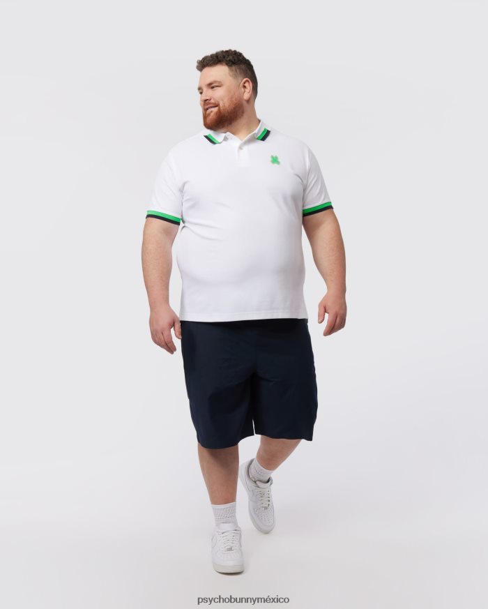 polo de moda pisani piqué para hombre grande y alto blancoR46422396 Psycho Bunny