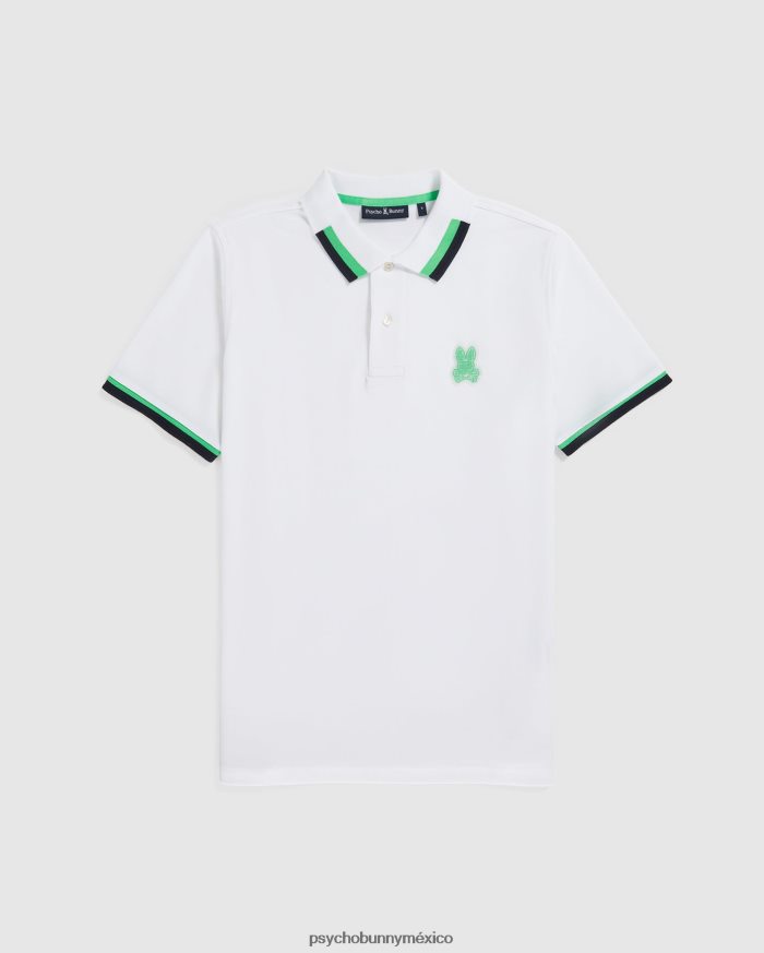 polo de moda pisani piqué para hombre grande y alto blancoR46422396 Psycho Bunny