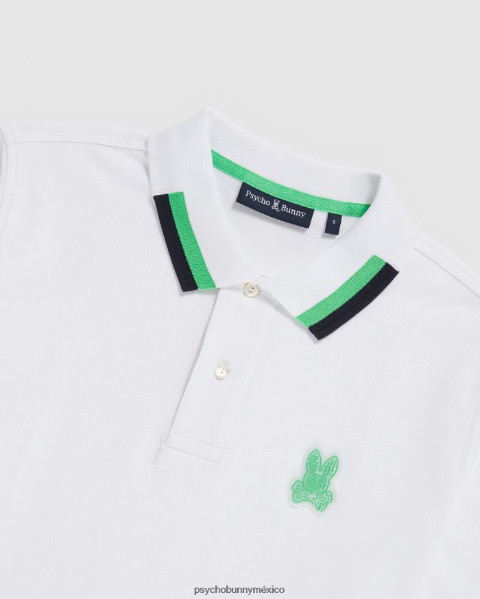 polo de moda pisani piqué para hombre grande y alto blancoR46422396 Psycho Bunny