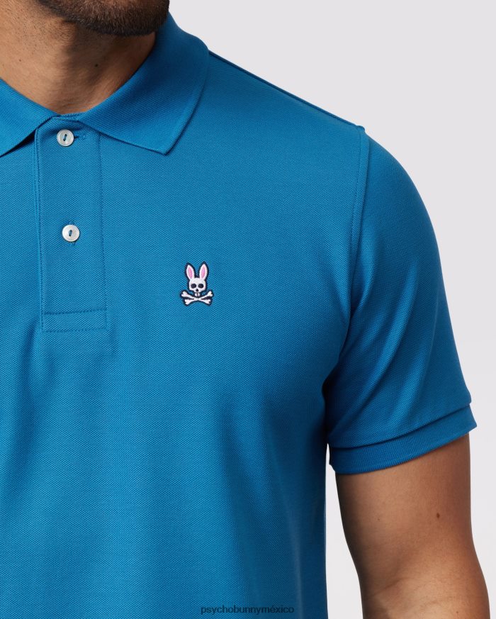 polo de piqué clásico para hombre azul yaleR4642254 Psycho Bunny