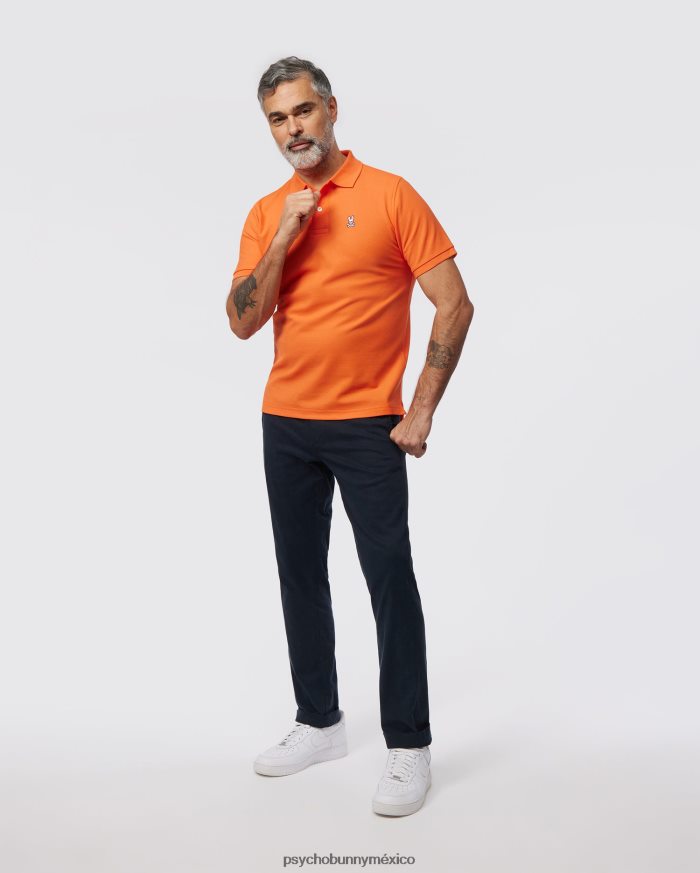 polo de piqué clásico para hombre ibis escarlataR4642242 Psycho Bunny