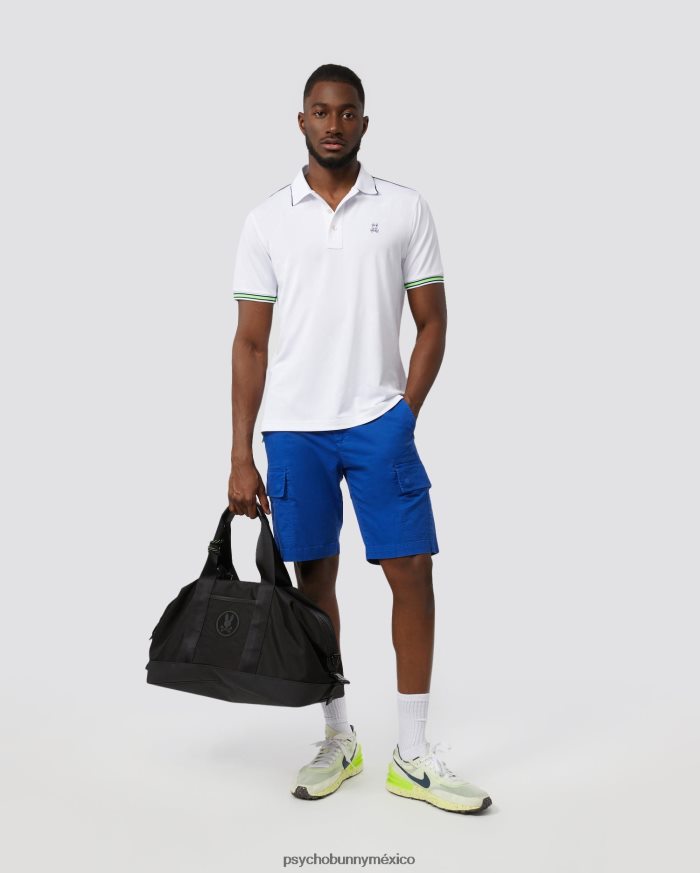 polo deportivo a rayas con cuello olex para hombre blancoR46422101 Psycho Bunny