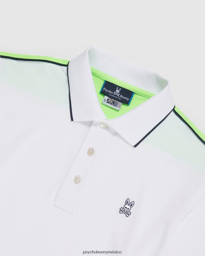 polo deportivo a rayas con cuello olex para hombre blancoR46422101 Psycho Bunny