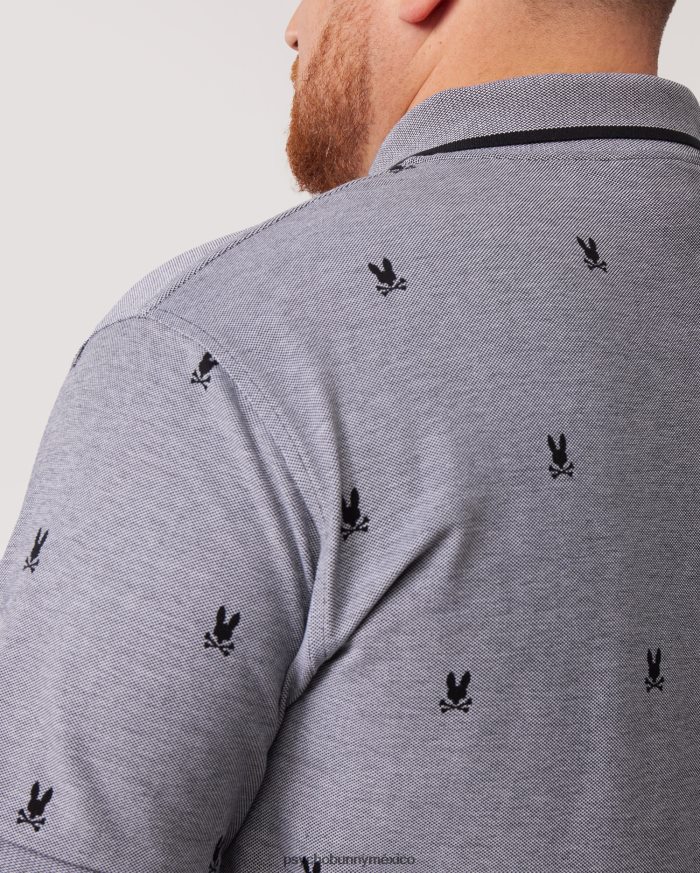 polo estampado hurd grande y alto para hombre negroR46422419 Psycho Bunny