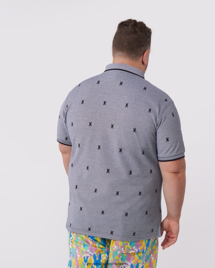 polo estampado hurd grande y alto para hombre negroR46422419 Psycho Bunny