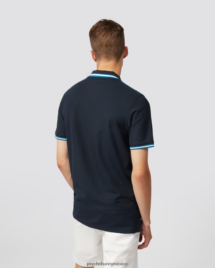 polo hilsboro de manga corta con cuello a rayas para hombre ArmadaR4642269 Psycho Bunny