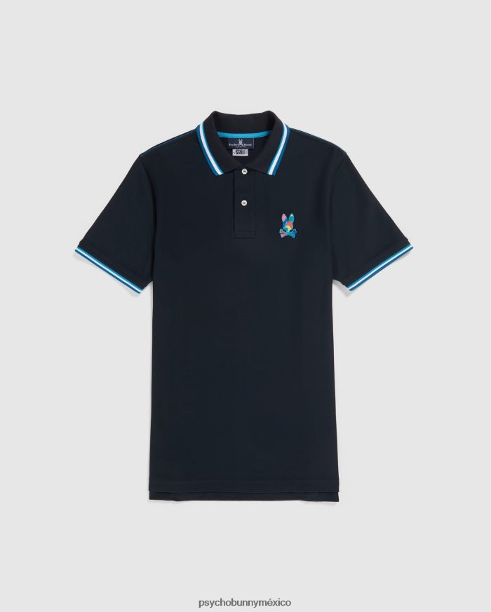 polo hilsboro de manga corta con cuello a rayas para hombre ArmadaR4642269 Psycho Bunny