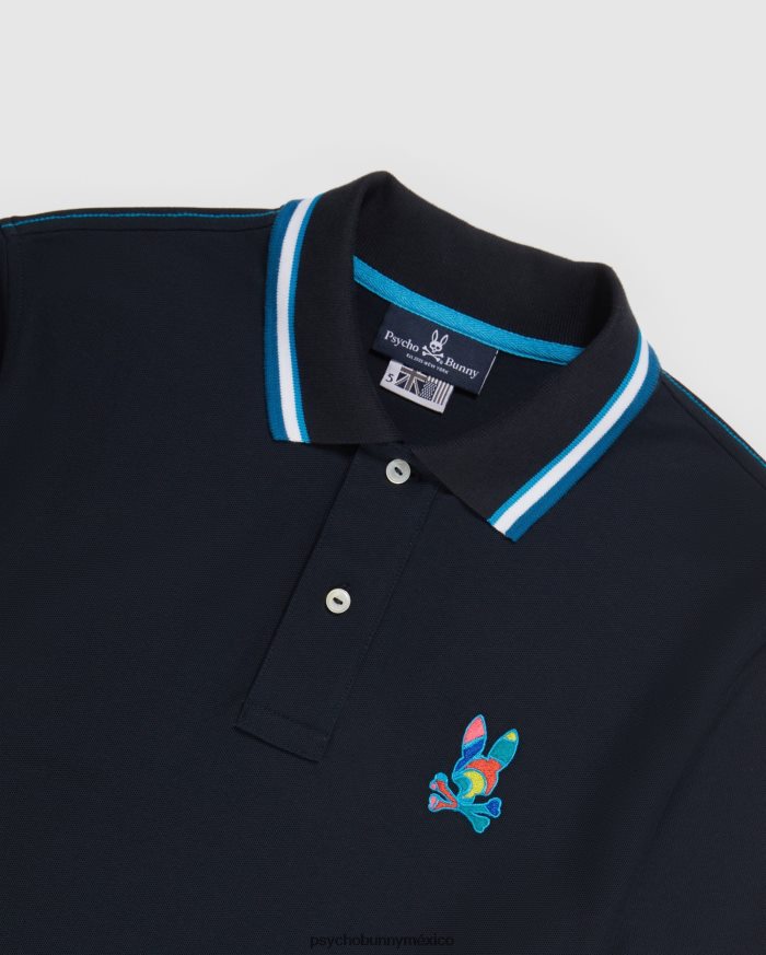 polo hilsboro de manga corta con cuello a rayas para hombre ArmadaR4642269 Psycho Bunny