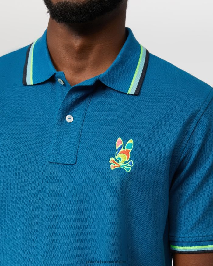 polo hilsboro de manga corta con cuello a rayas para hombre Mar EgeoR4642295 Psycho Bunny