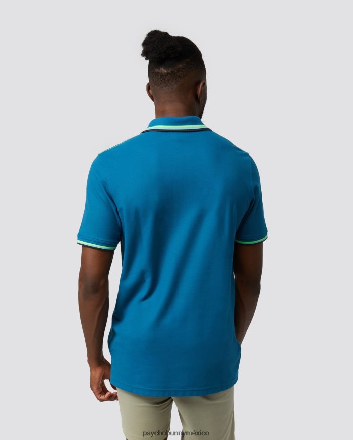 polo hilsboro de manga corta con cuello a rayas para hombre Mar EgeoR4642295 Psycho Bunny