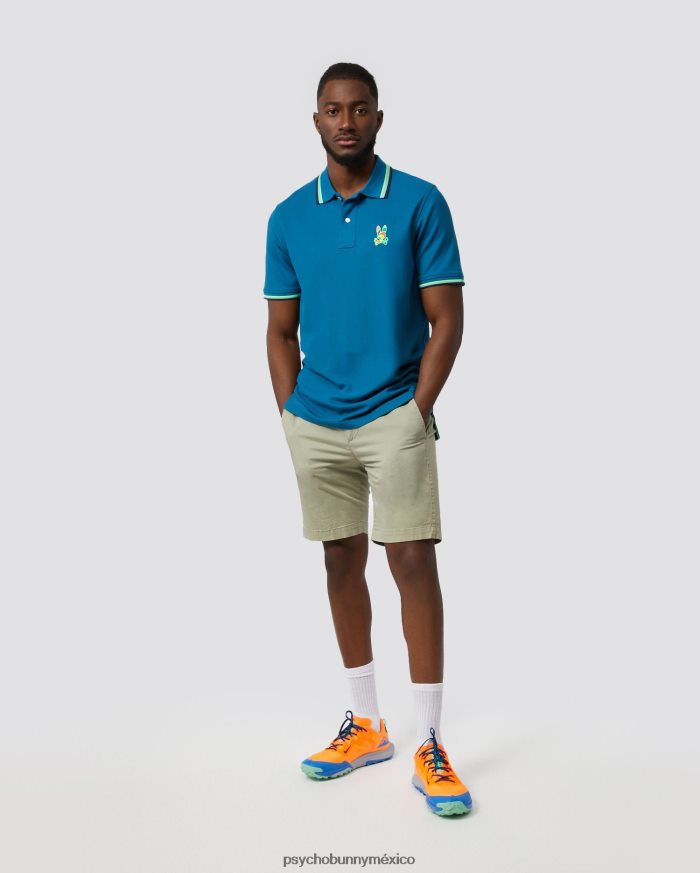 polo hilsboro de manga corta con cuello a rayas para hombre Mar EgeoR4642295 Psycho Bunny