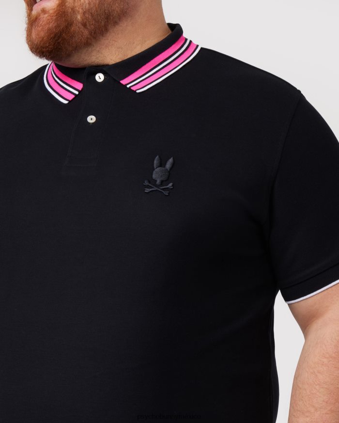 polo newell fashion para hombre grande y alto negroR46422427 Psycho Bunny