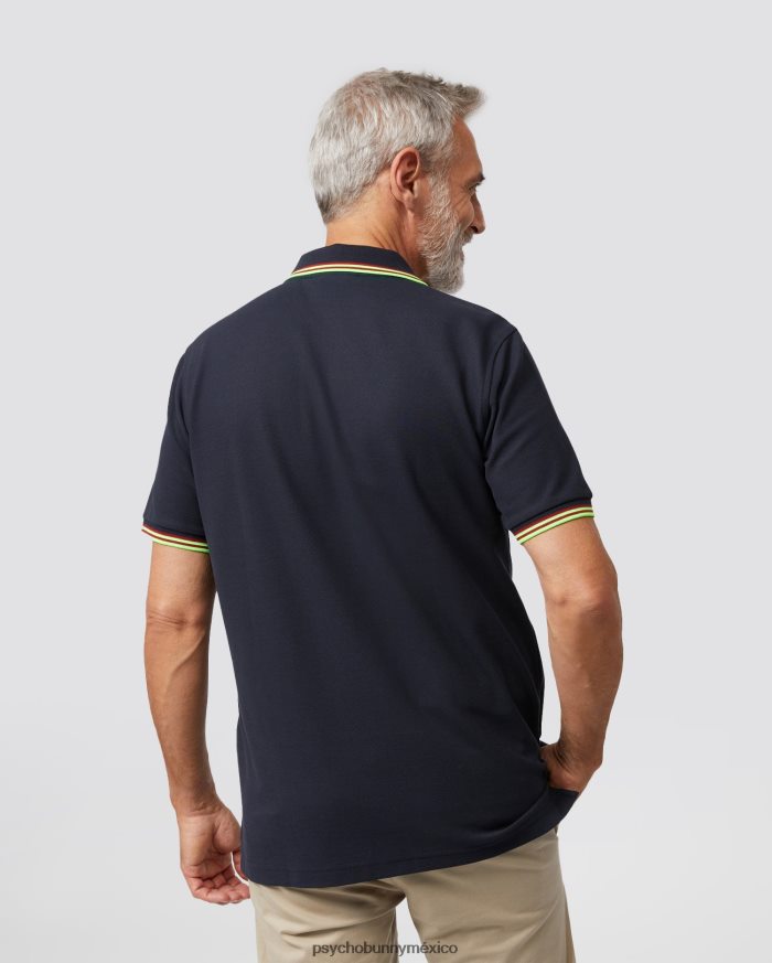 polo ochoco de manga corta con cuello a rayas para hombre ArmadaR46422103 Psycho Bunny