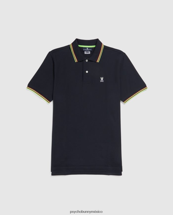 polo ochoco de manga corta con cuello a rayas para hombre ArmadaR46422103 Psycho Bunny