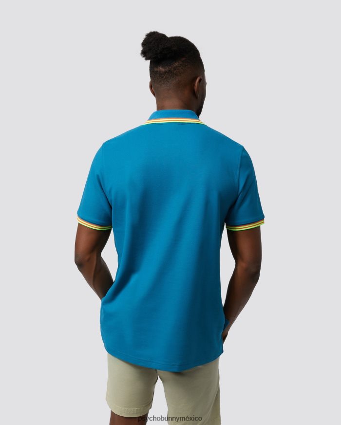 polo ochoco de manga corta con cuello a rayas para hombre Mar EgeoR4642267 Psycho Bunny