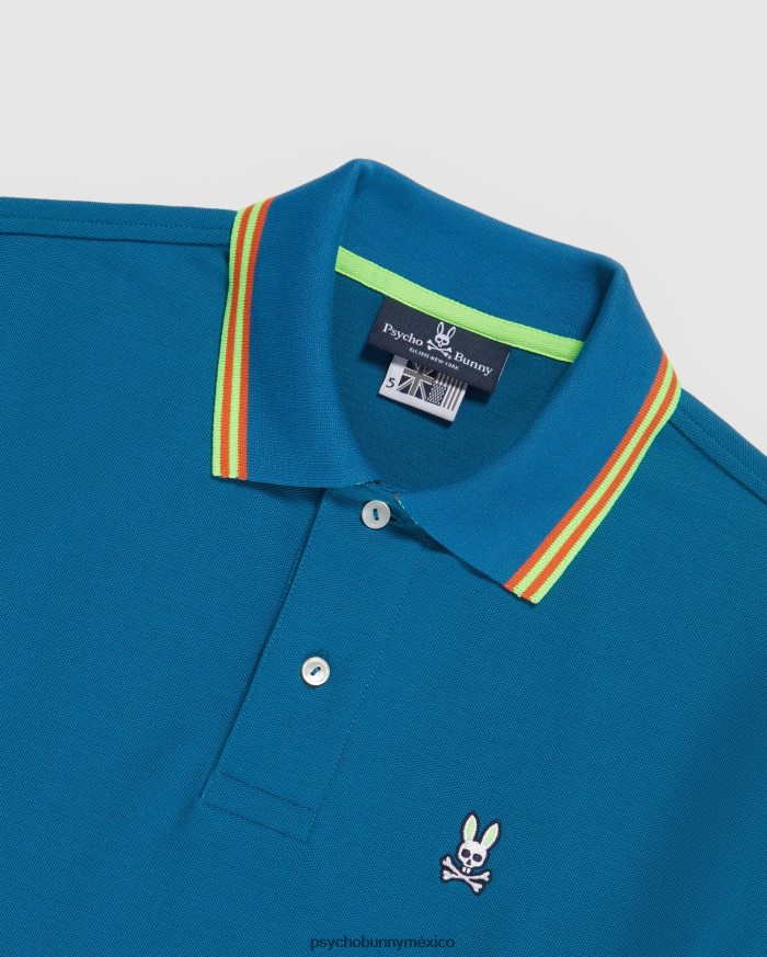 polo ochoco de manga corta con cuello a rayas para hombre Mar EgeoR4642267 Psycho Bunny