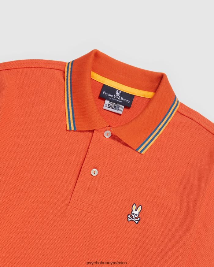 polo ochoco de manga corta con cuello a rayas para hombre lirio de tigreR46422102 Psycho Bunny