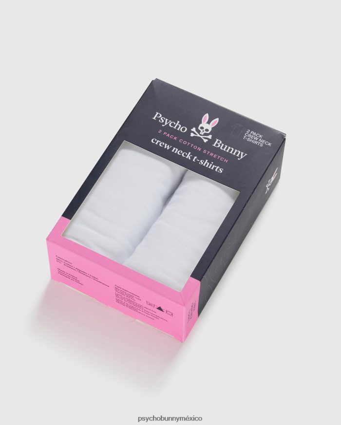 Ropa interior para hombre, paquete de 2 camisetas con cuello redondo. blancoR46422745 Psycho Bunny