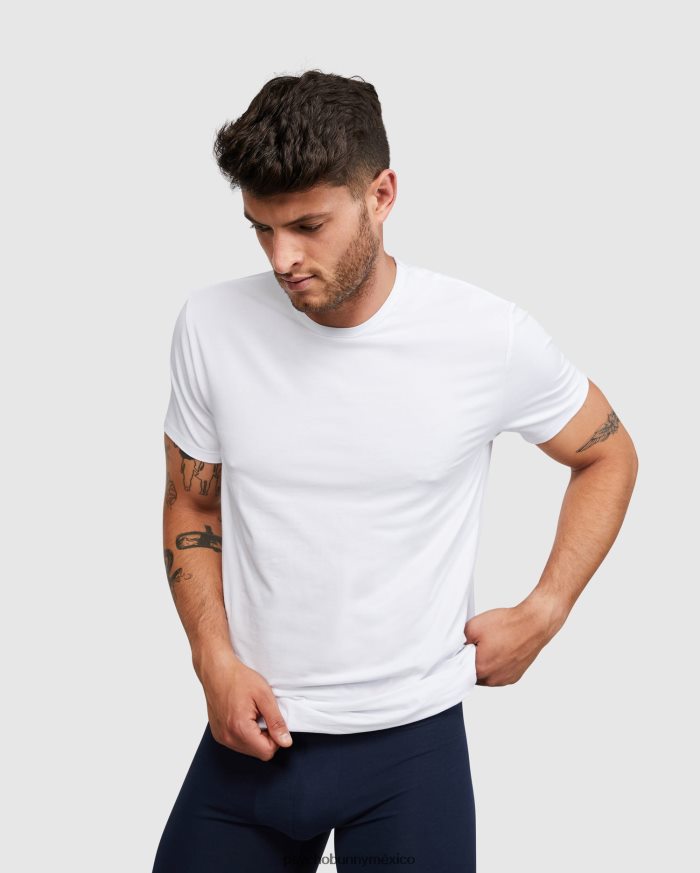 Ropa interior para hombre, paquete de 2 camisetas con cuello redondo. blancoR46422745 Psycho Bunny