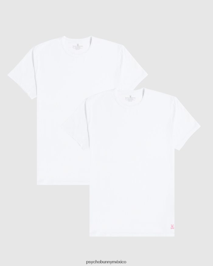 Ropa interior para hombre, paquete de 2 camisetas con cuello redondo. blancoR46422745 Psycho Bunny