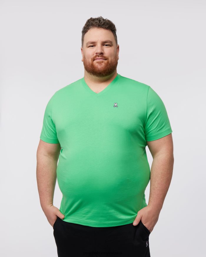 camiseta clásica con cuello en v grande y alto para hombre Kelly verdeR46422410 Psycho Bunny