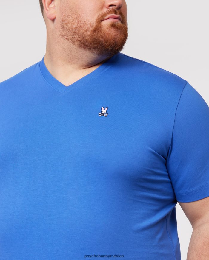 camiseta clásica con cuello en v grande y alto para hombre azul brillanteR46422409 Psycho Bunny