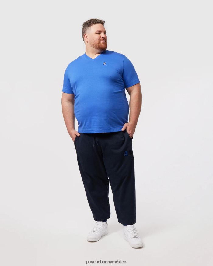 camiseta clásica con cuello en v grande y alto para hombre azul brillanteR46422409 Psycho Bunny