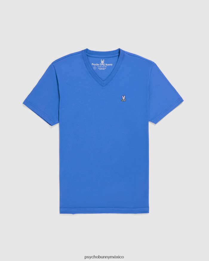 camiseta clásica con cuello en v grande y alto para hombre azul brillanteR46422409 Psycho Bunny