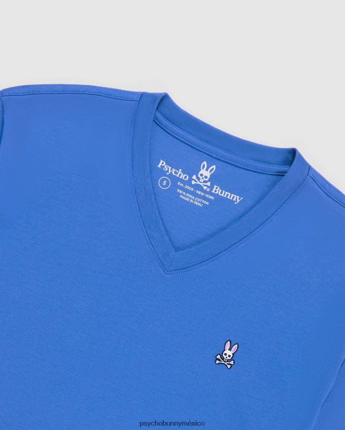 camiseta clásica con cuello en v grande y alto para hombre azul brillanteR46422409 Psycho Bunny