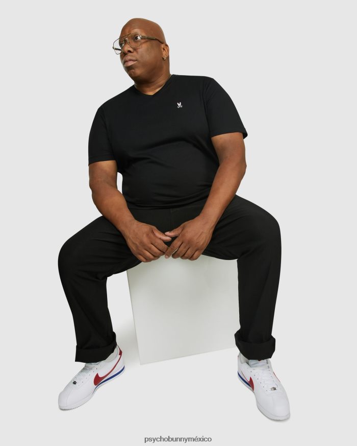 camiseta clásica con cuello en v grande y alto para hombre negroR46422442 Psycho Bunny